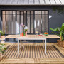 Voir la diapositive 2 : SWEEEK Table de jardin ELORA extensible aluminium, 8 places