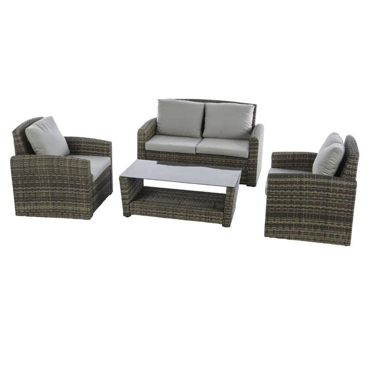 HESPERIDE Salon de jardin en résine tressé Polynesia