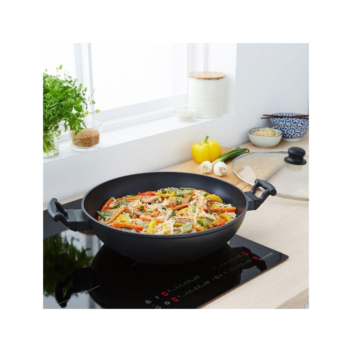 ESSENTIEL B Wok Aluminium forgé Noir diam32cm