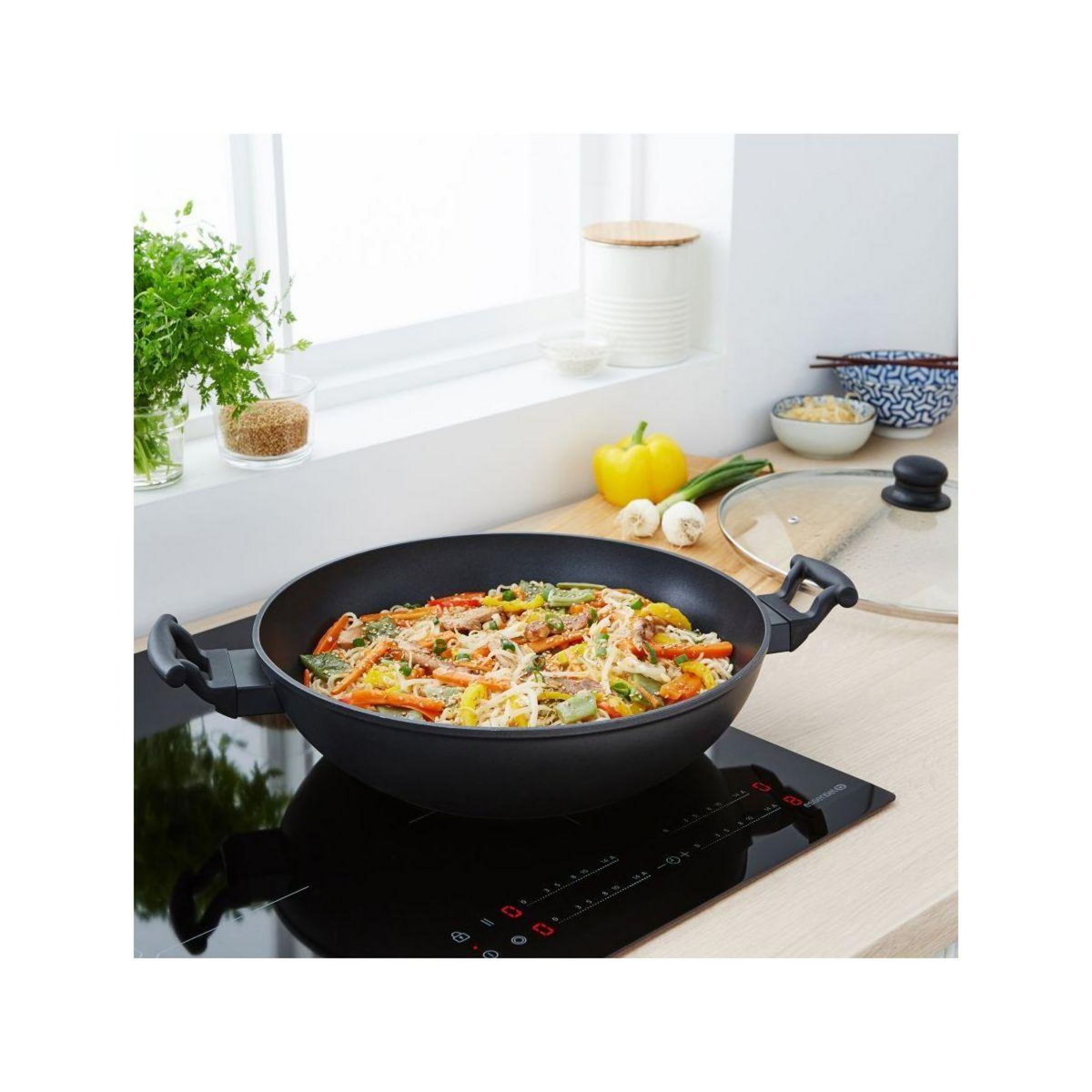 ESSENTIEL B Wok Aluminium forgé Noir diam32cm