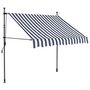 Voir la diapositive 2 : VIDAXL Auvent manuel retractable avec LED 150 cm Bleu et blanc