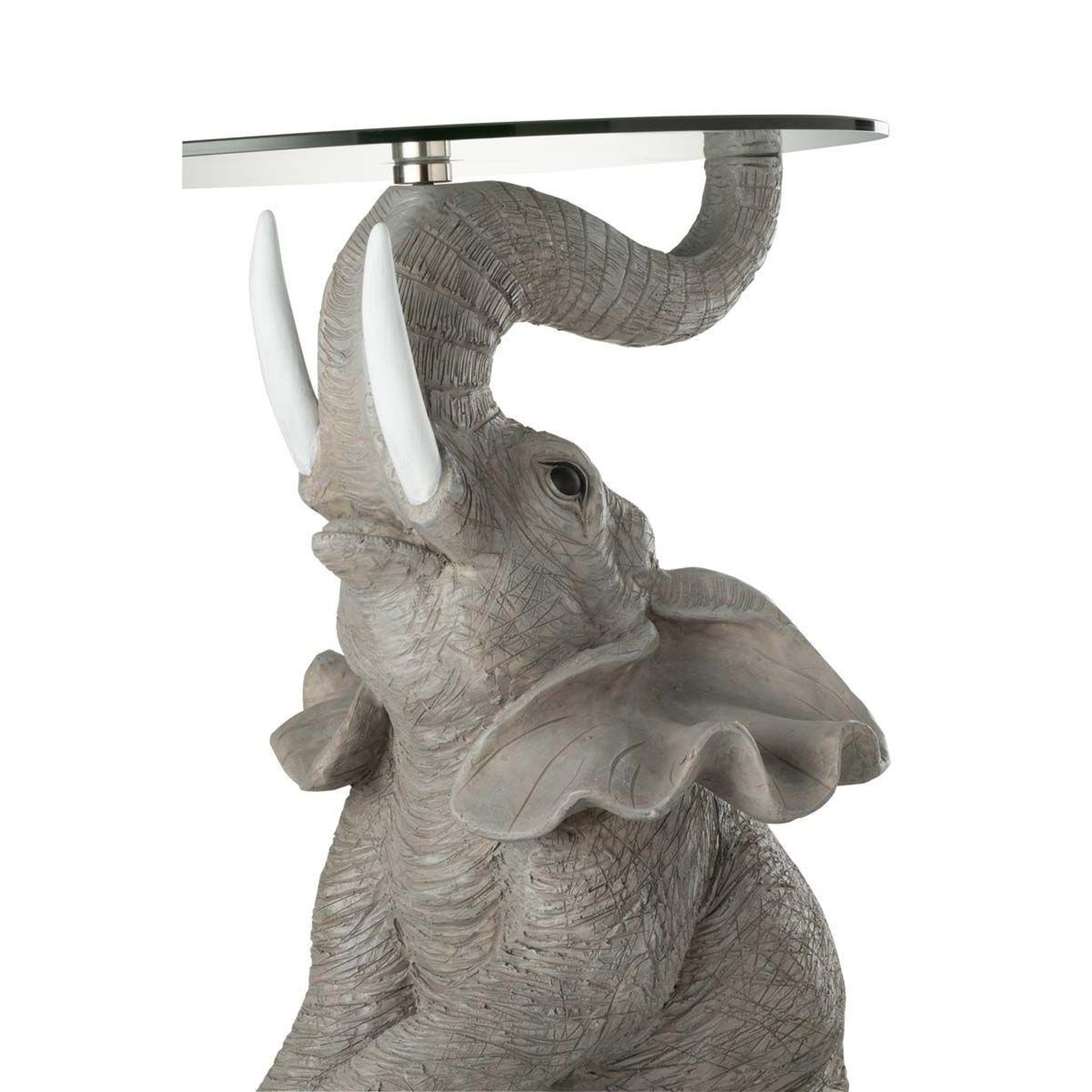 Voir la diapositive 3 : J-LINE Table d'appoint design  éléphant  63cm gris