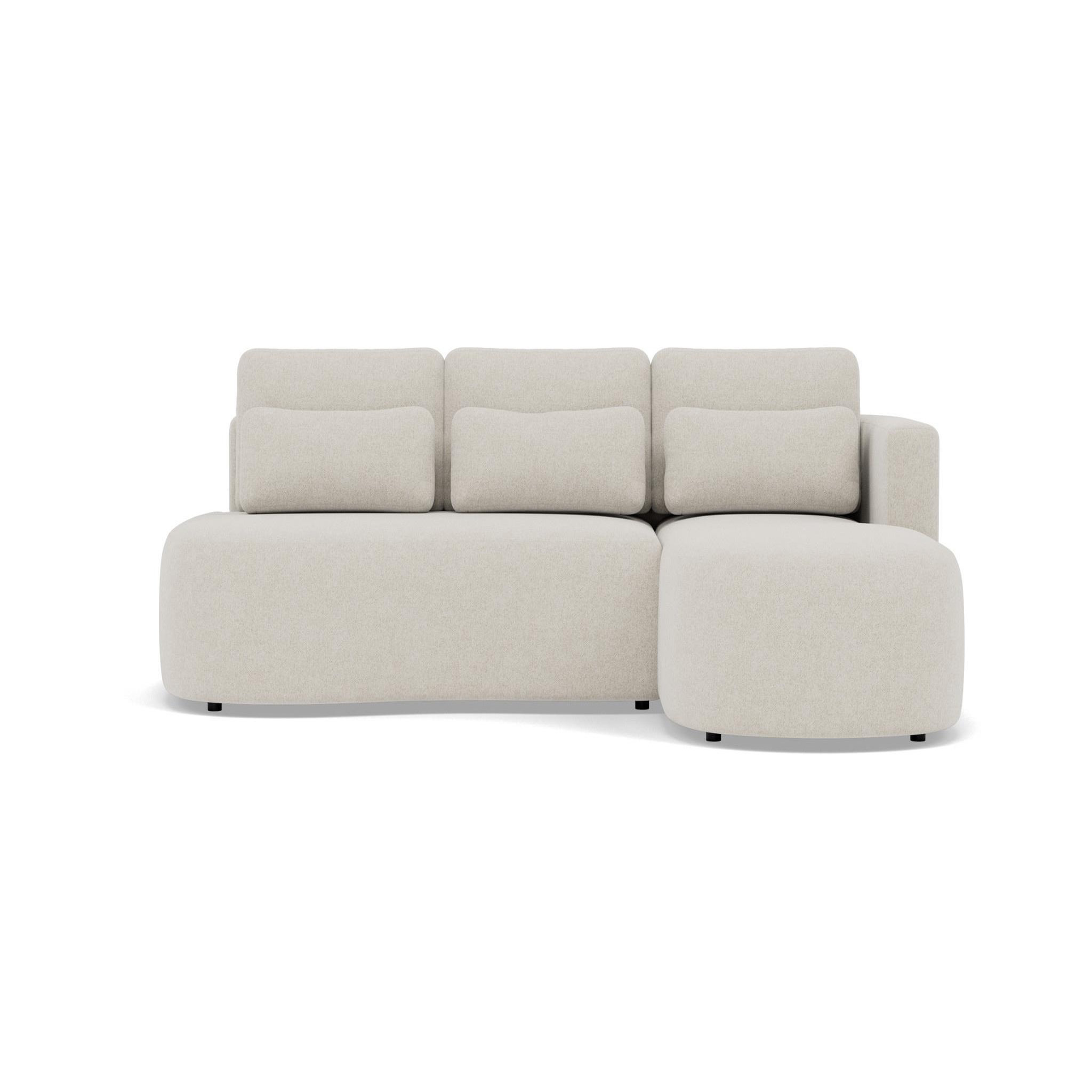 Voir la diapositive 1 : LISA DESIGN Mahina - canapé d'angle droit 4 places convertible avec coffre en tissu texturé