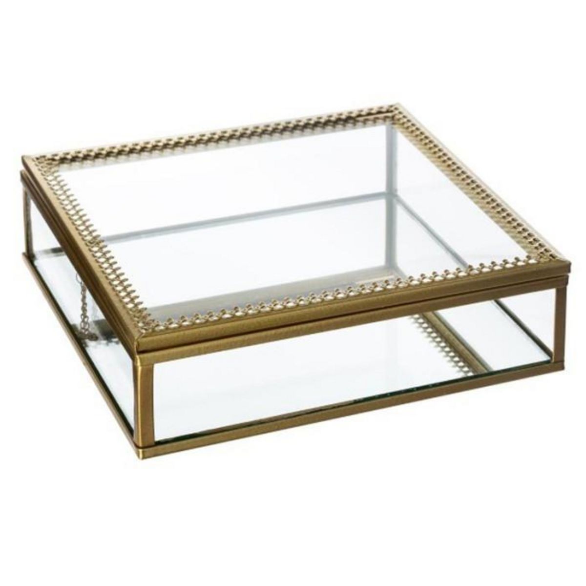 ATMOSPHERA Lot de 2 Boîtes à Bijoux en Verre  Stylish  18cm Or