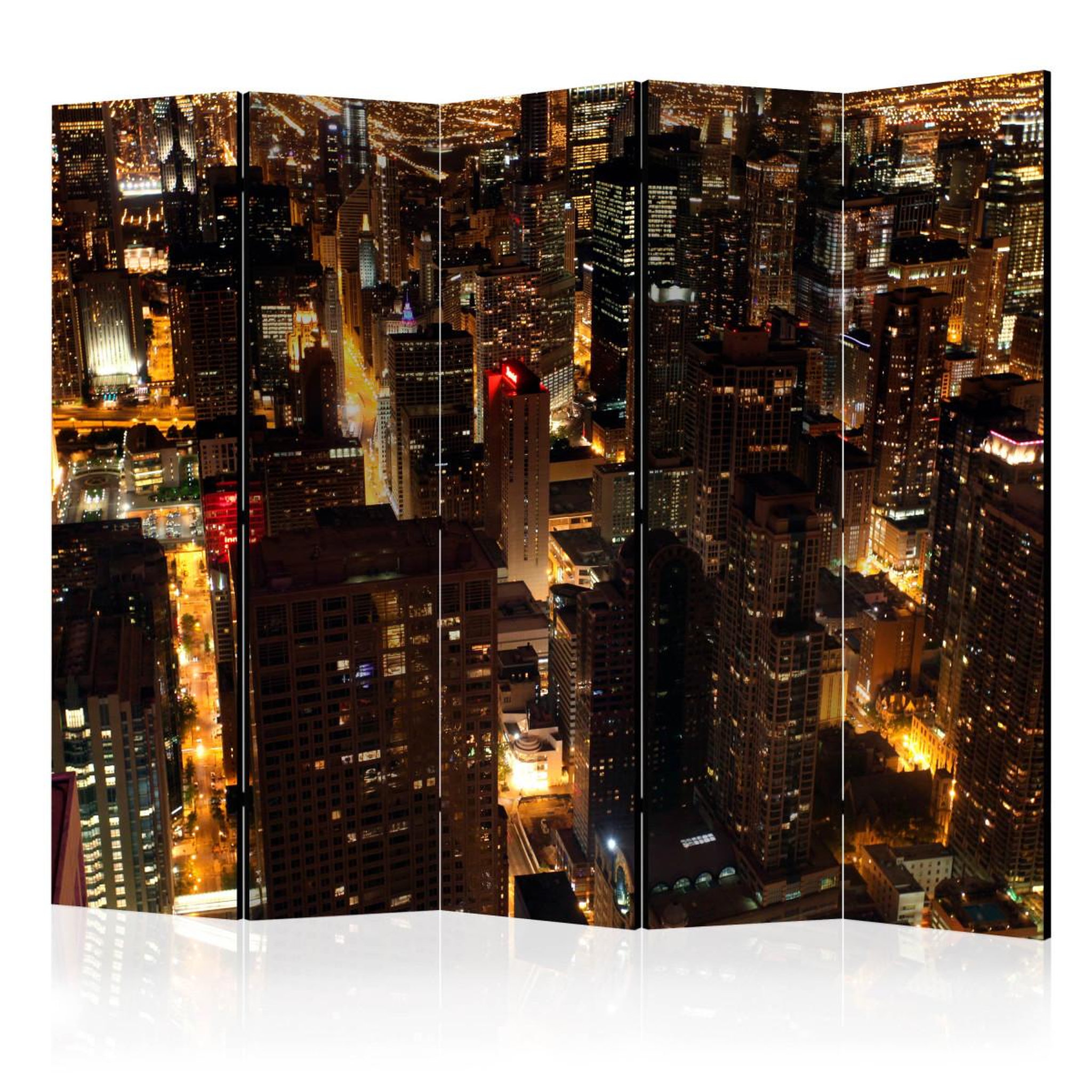 Paris Prix Paravent 5 volets  city by night chicago usa  172x225cm