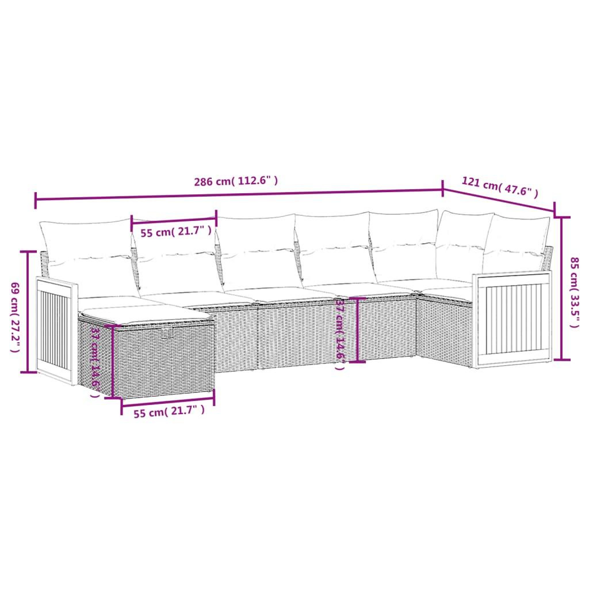 Voir la diapositive 4 : VIDAXL Salon de jardin 7 pcs avec coussins noir resine tressee