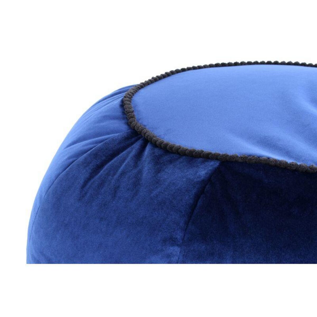 Paris Prix Pouf Rond en Velours  Taj Mahal  65cm Bleu