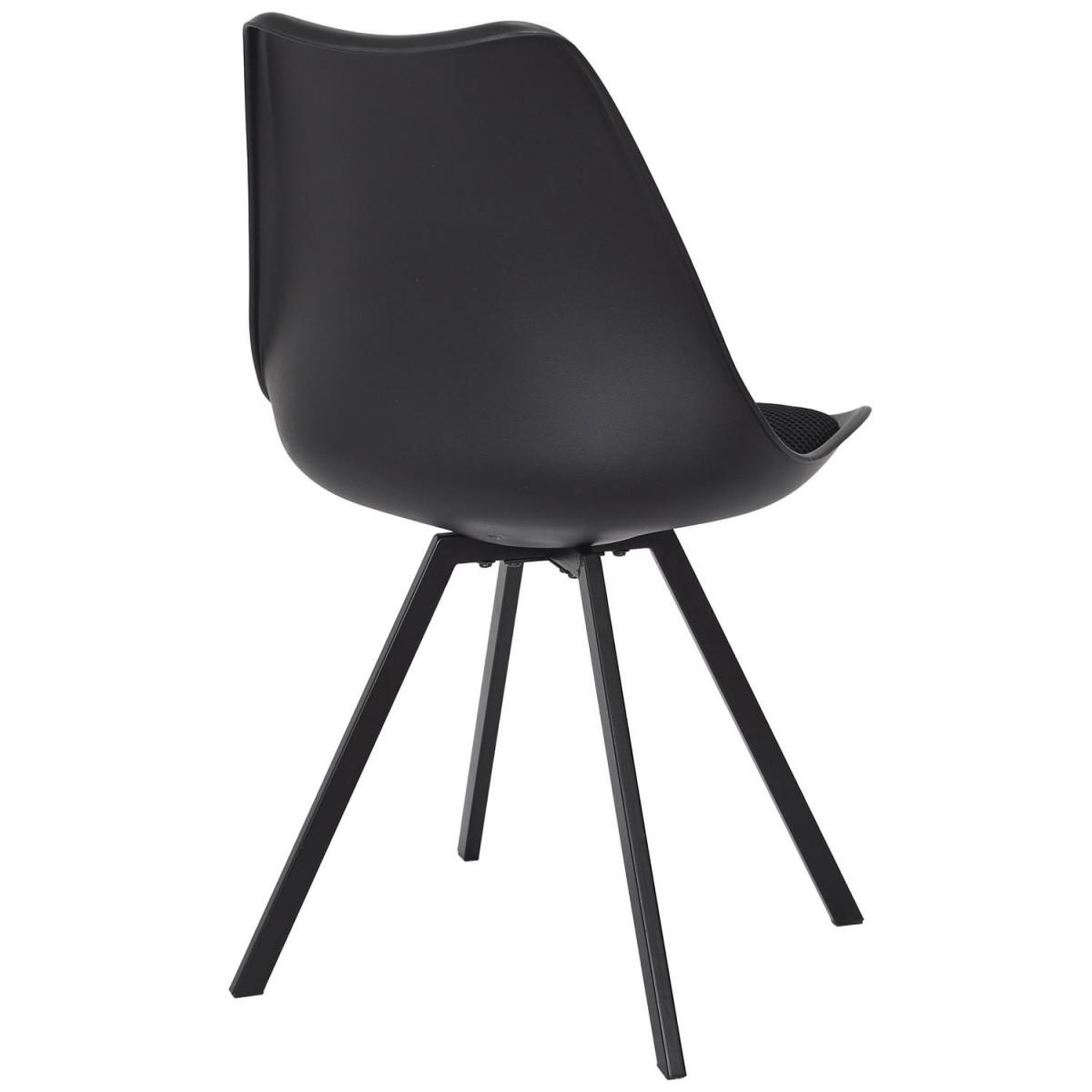 Voir la diapositive 5 : The Home Deco Factory Lot de 4 chaises avec coussin  atome  82cm noir