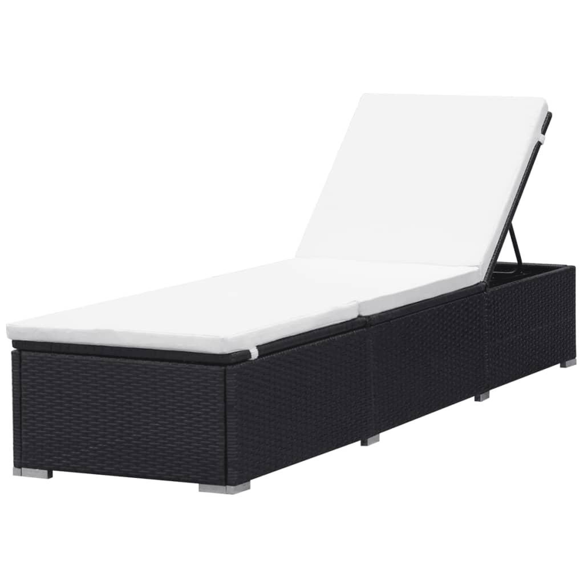 Voir la diapositive 3 : VIDAXL Chaises longues avec coussins lot de 2 resine tressee noir