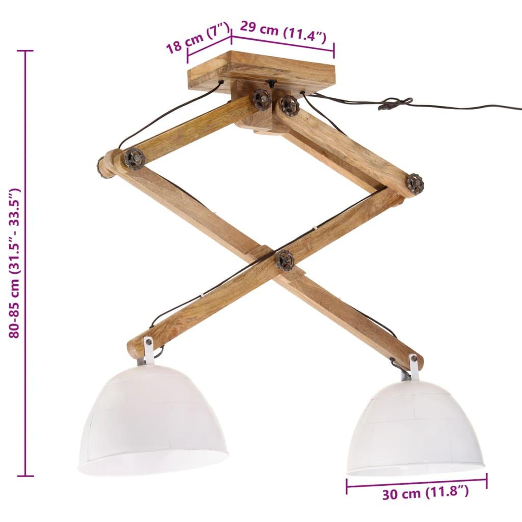 Voir la diapositive 6 : VIDAXL Plafonnier 25 W blanc 29x18x85 cm E27