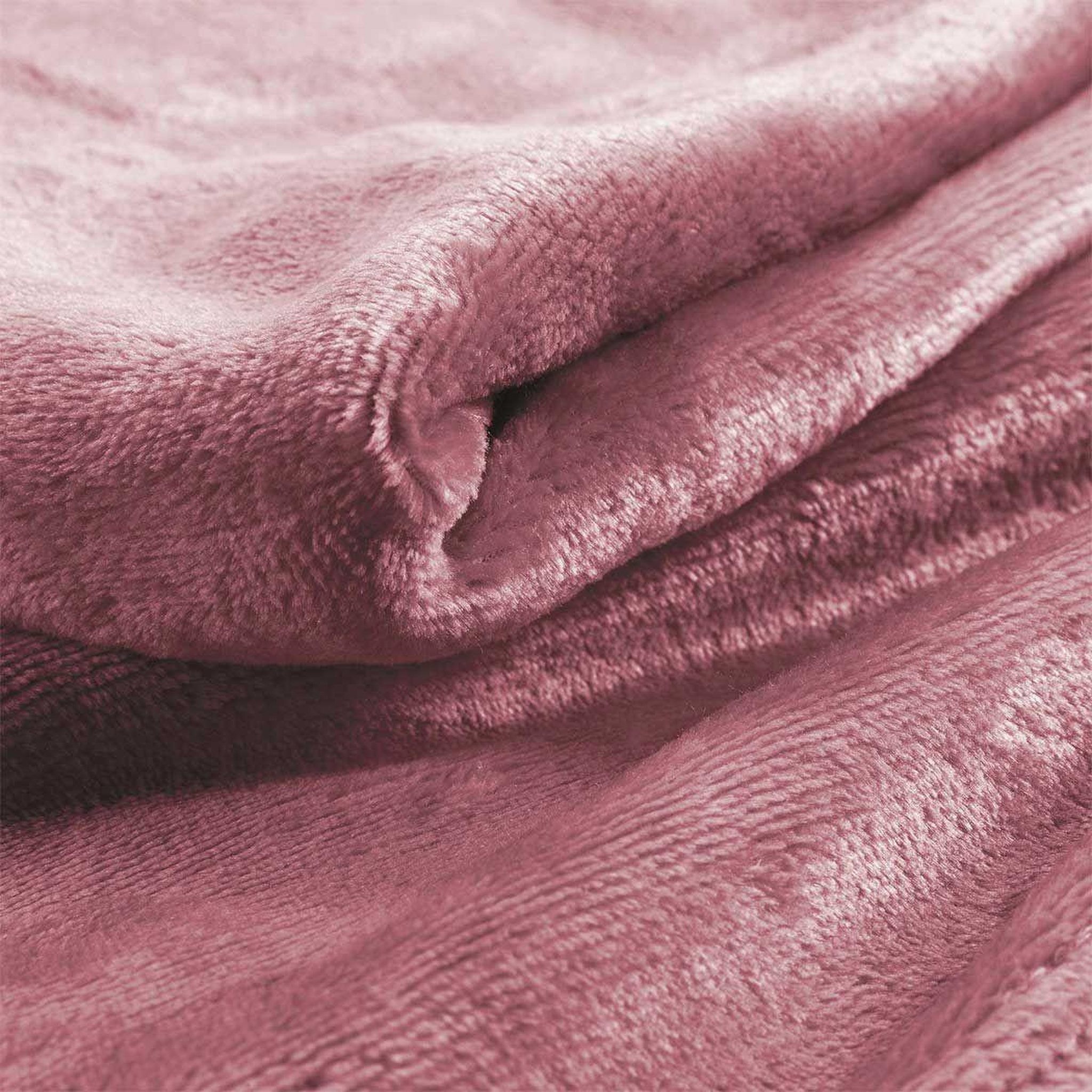 Voir la diapositive 2 : Douceur d'Intérieur Plaid uni en flanelle  flanou  180x220cm rose