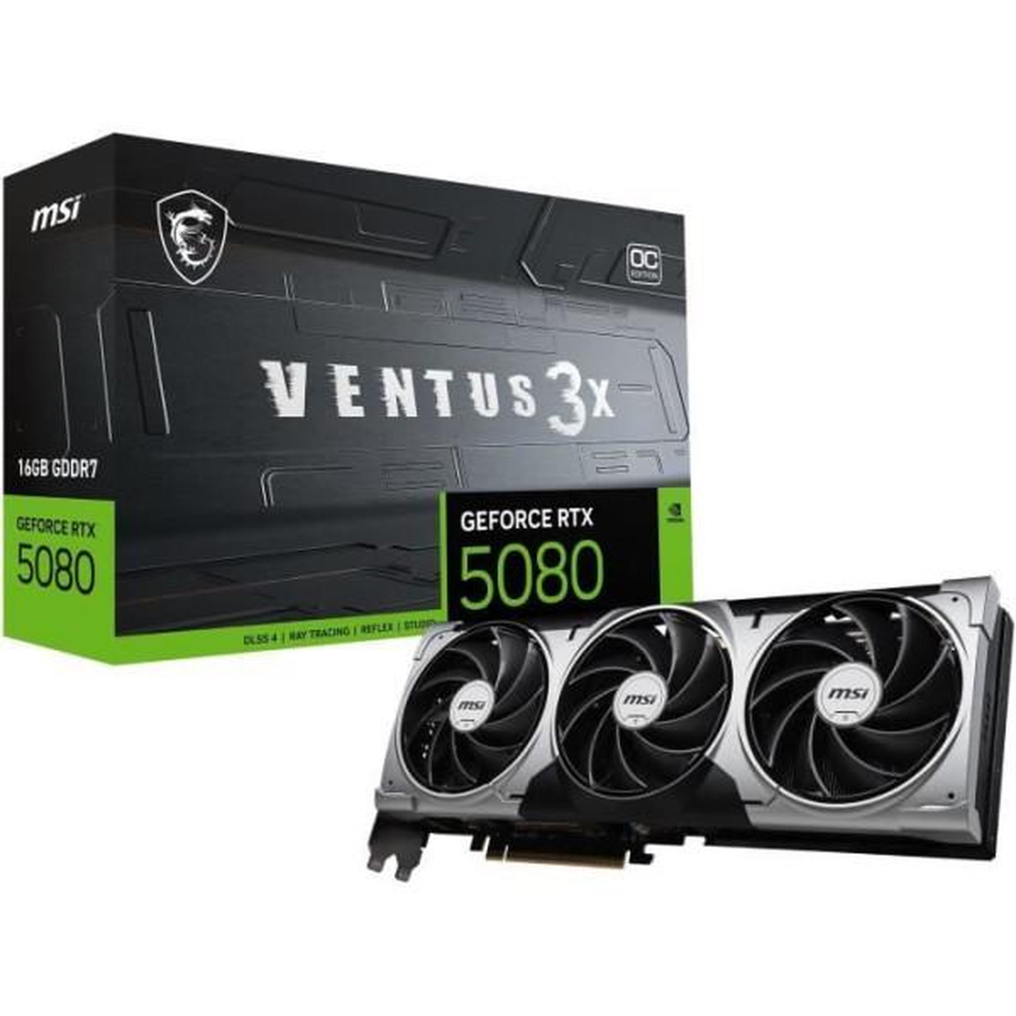 MSI Carte graphique - MSI - VENTUS GeForce RTX5080 16G 3X OC NVIDIA GeForce RTX 5080 16 Go GDDR7
