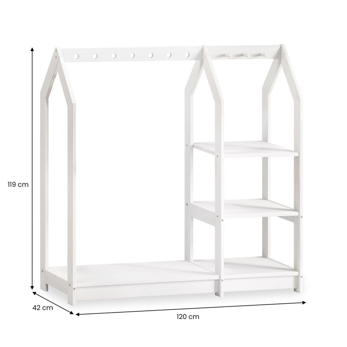 IDIMEX Penderie enfant SALLY en pin massif