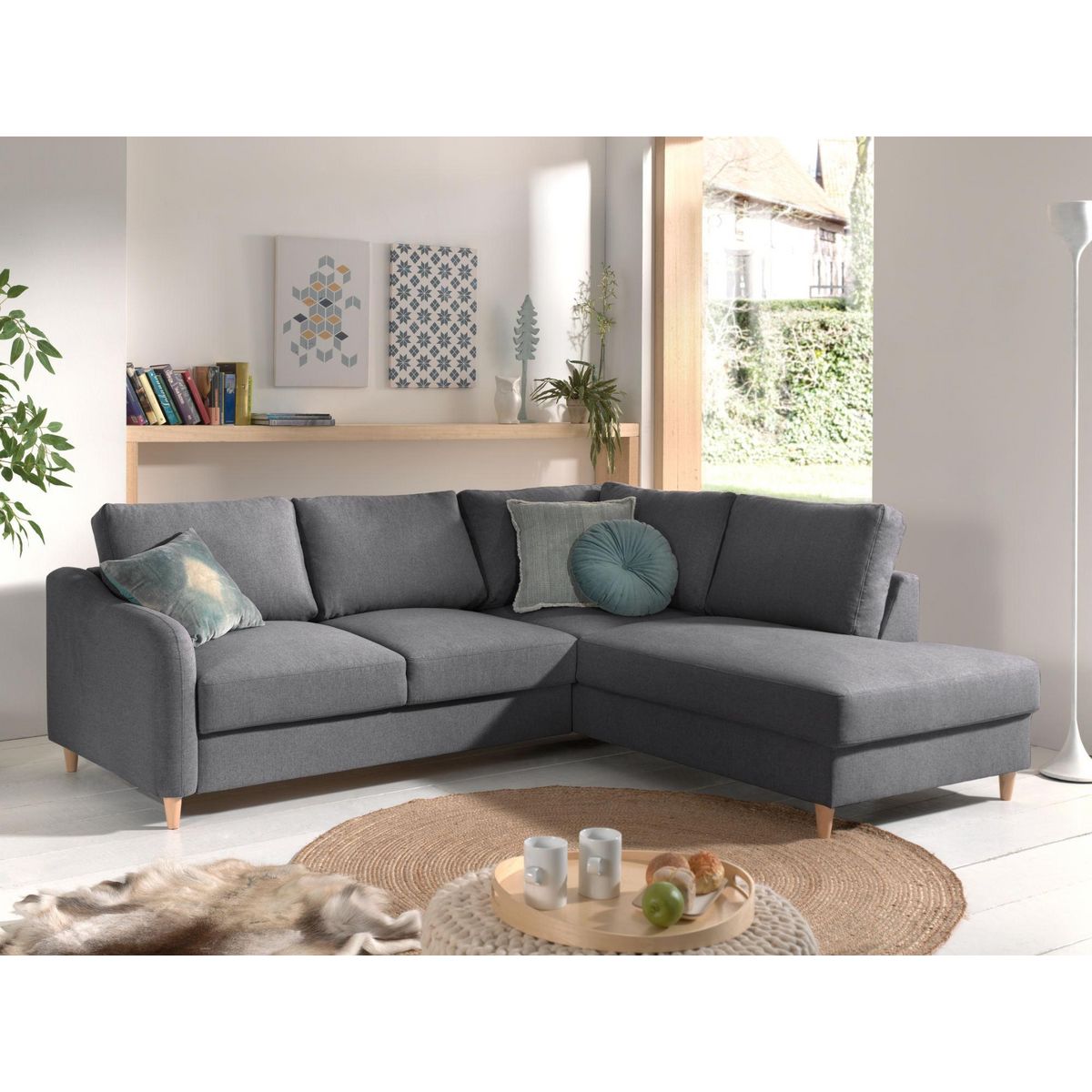 LISA DESIGN Will - canapé d'angle droit - convertible - 5 places - en tissu