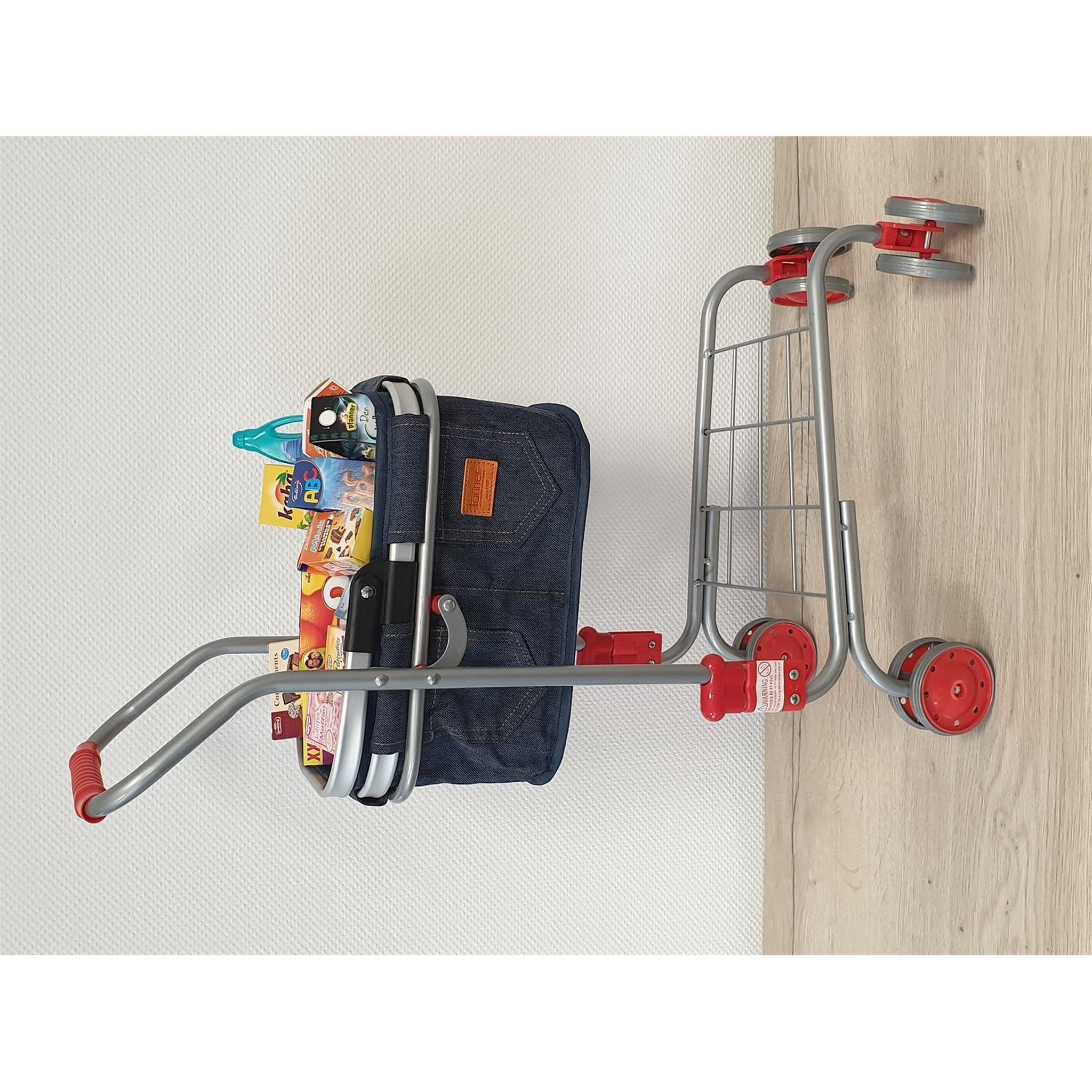 Voir la diapositive 2 : TANNER Chariot avec panier en jeans et 40 miniatures