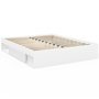 Voir la diapositive 3 : ID MARKET Cadre de lit double SALEM avec rangements et sommier 160 x 200 cm blanc