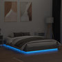Voir la diapositive 4 : VIDAXL Cadre de lit avec LED sans matelas sonoma gris 120x200 cm