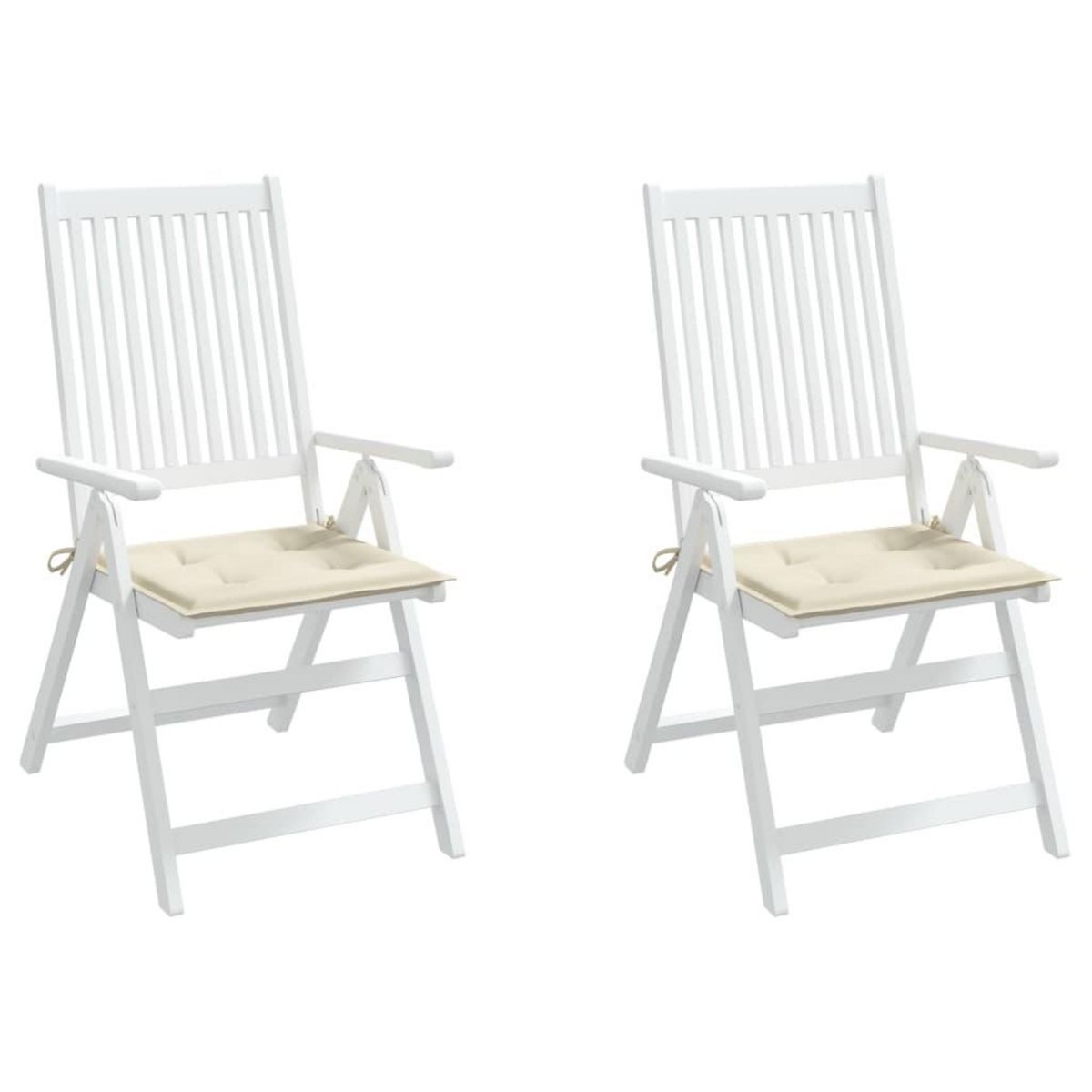 VIDAXL Coussins de chaise de jardin lot de 2 creme 50x50x3 cm