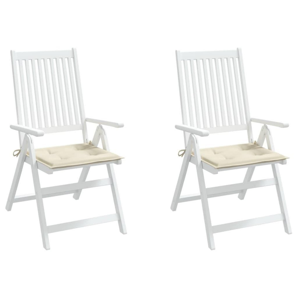 VIDAXL Coussins de chaise de jardin lot de 2 creme 50x50x3 cm