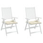 Voir la diapositive 4 : VIDAXL Coussins de chaise de jardin lot de 2 creme 50x50x3 cm