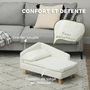 Voir la diapositive 4 : PAWHUT Canapé chien méridienne style scandinave 2 coussins déhoussables bois aspect fourrure crème