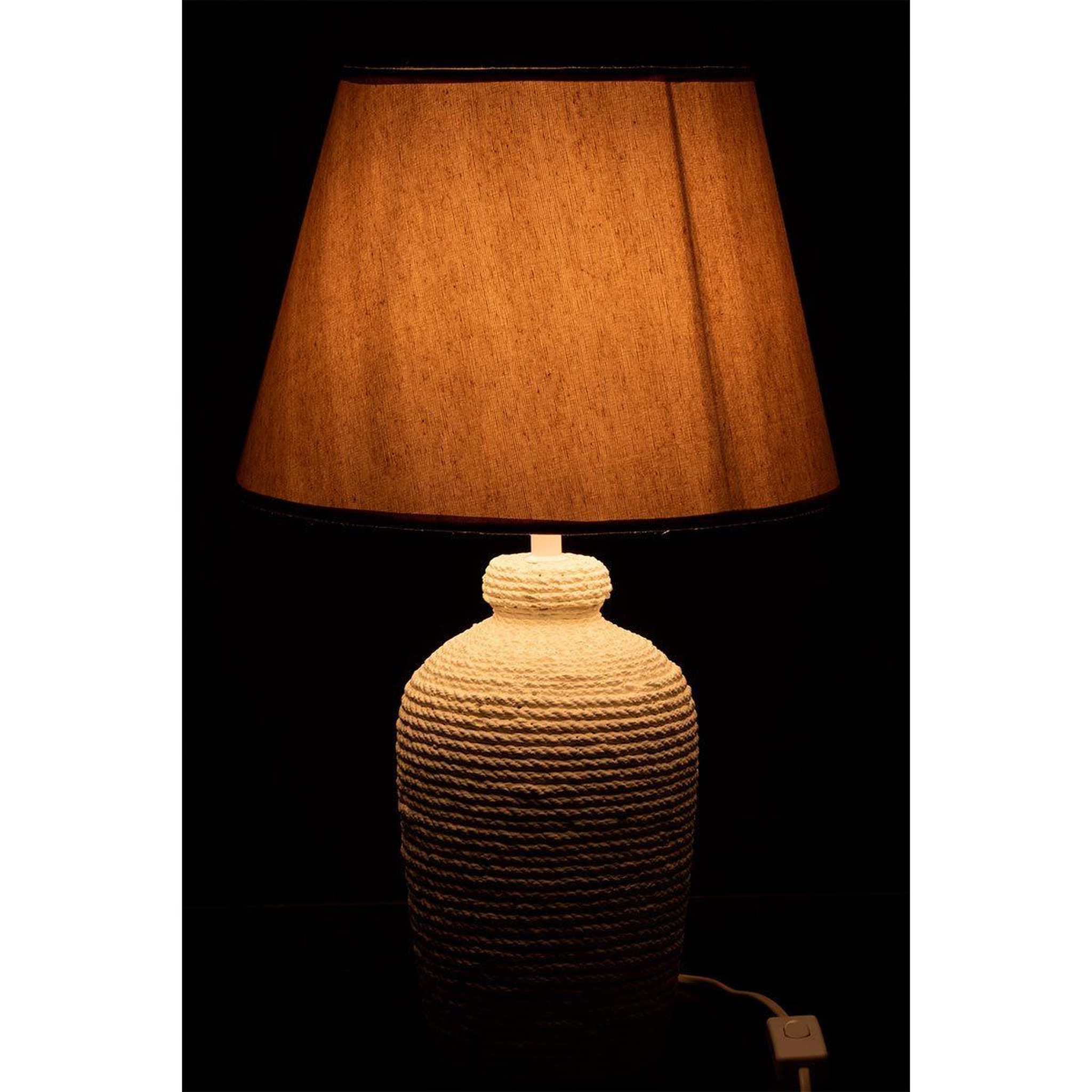 Voir la diapositive 3 : J-LINE Lampe à Poser en Ciment  Esmée  48cm Blanc