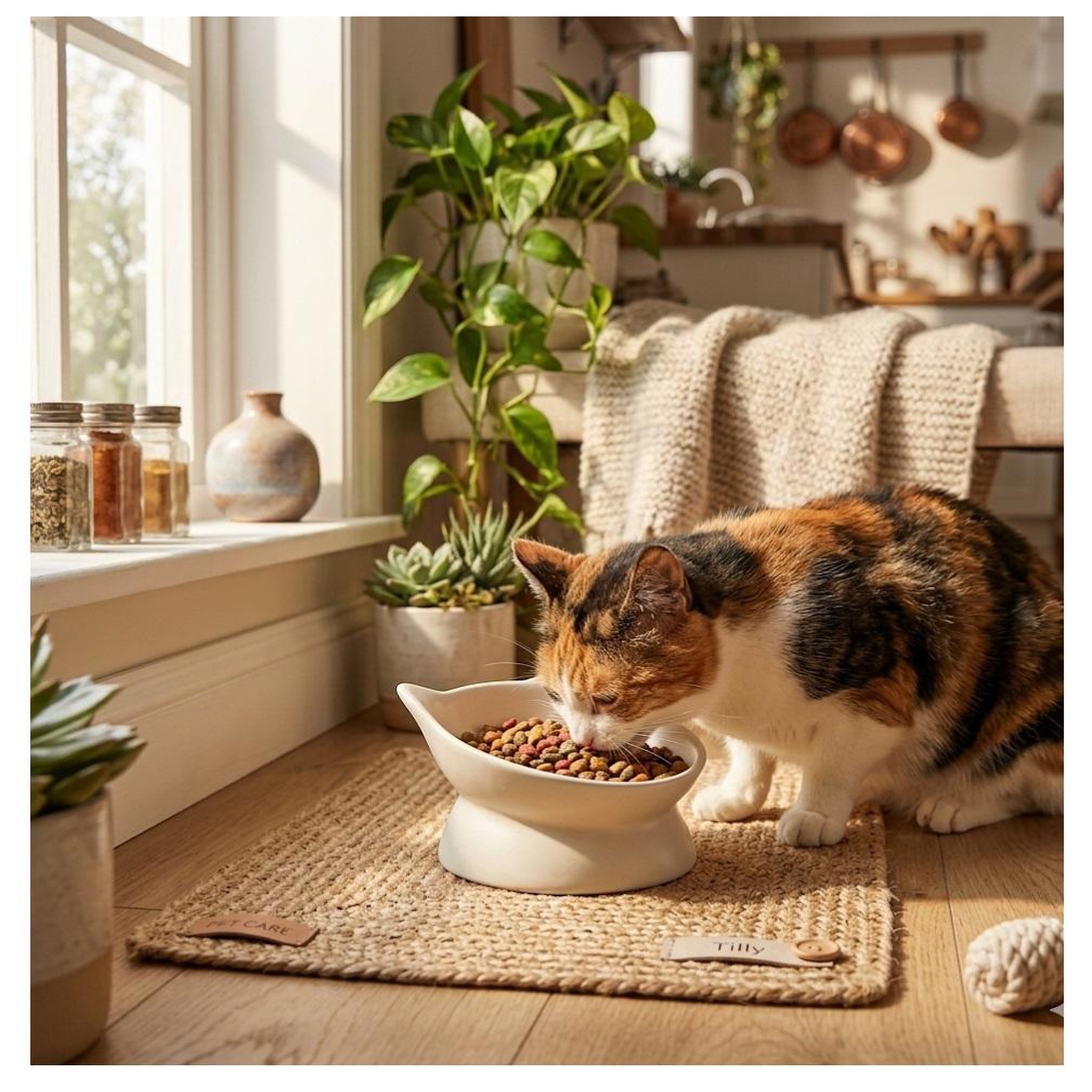 Voir la diapositive 2 : Eden Gamelle ergonomique en céramique pour chat filou