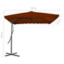 Voir la diapositive 6 : VIDAXL Parasol de jardin avec mat en acier terre cuite 250x250x230 cm