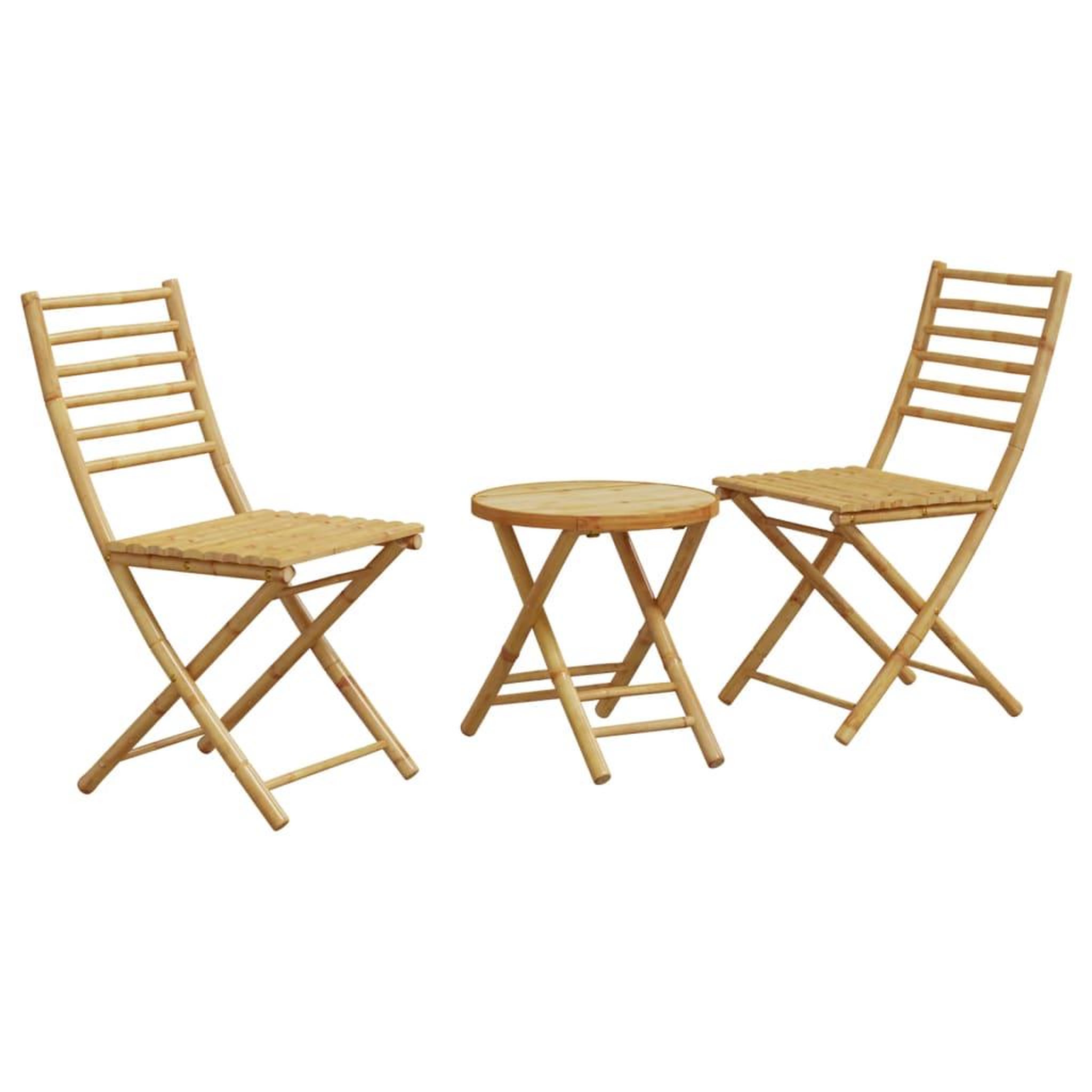 Voir la diapositive 2 : VIDAXL Ensemble de bistro 3 pcs bambou