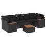 Voir la diapositive 2 : VIDAXL Salon de jardin 8 pcs avec coussins noir resine tressee