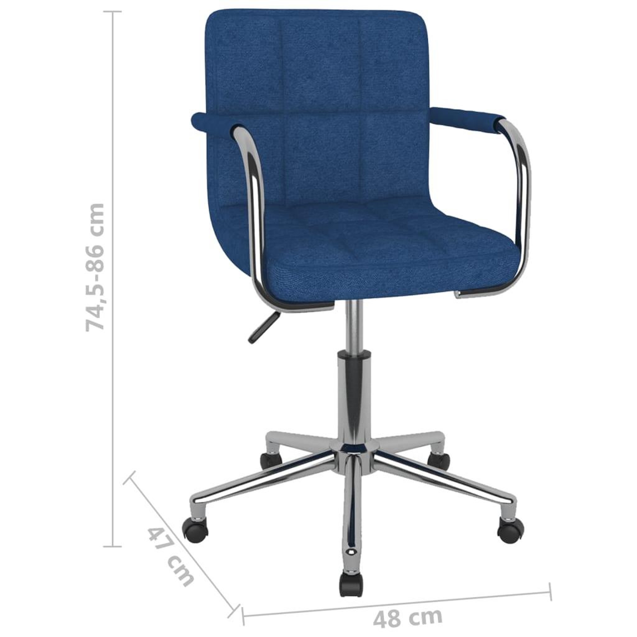 Voir la diapositive 6 : VIDAXL Chaise pivotante de bureau Bleu Tissu