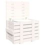 Voir la diapositive 5 : VIDAXL Boîte de rangement Blanc 58x40,5x42 cm Bois massif de pin