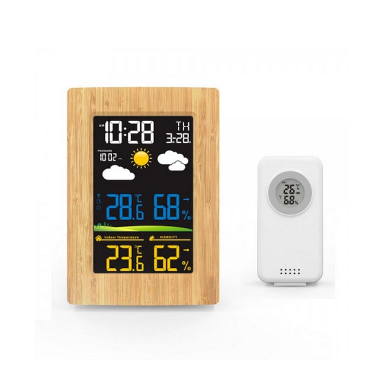 LIVOO Station météo bois/noir - SL264