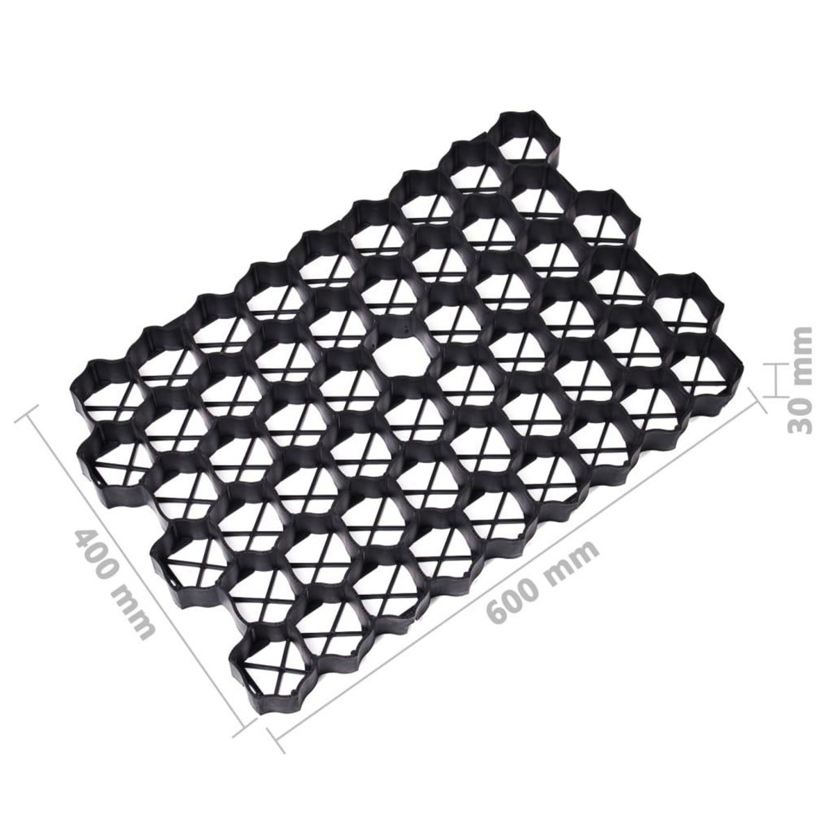 VIDAXL Grilles d'herbe 16 pcs noir 60x40x3 cm plastique