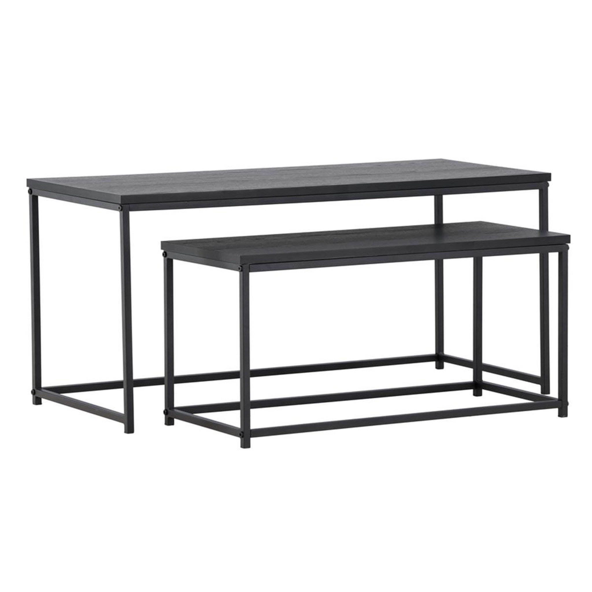 Paris Prix Lot de 2 tables basses gigognes  mallan  100cm noir