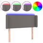 Voir la diapositive 2 : VIDAXL Tete de lit a LED Gris 93x16x78/88 cm Similicuir