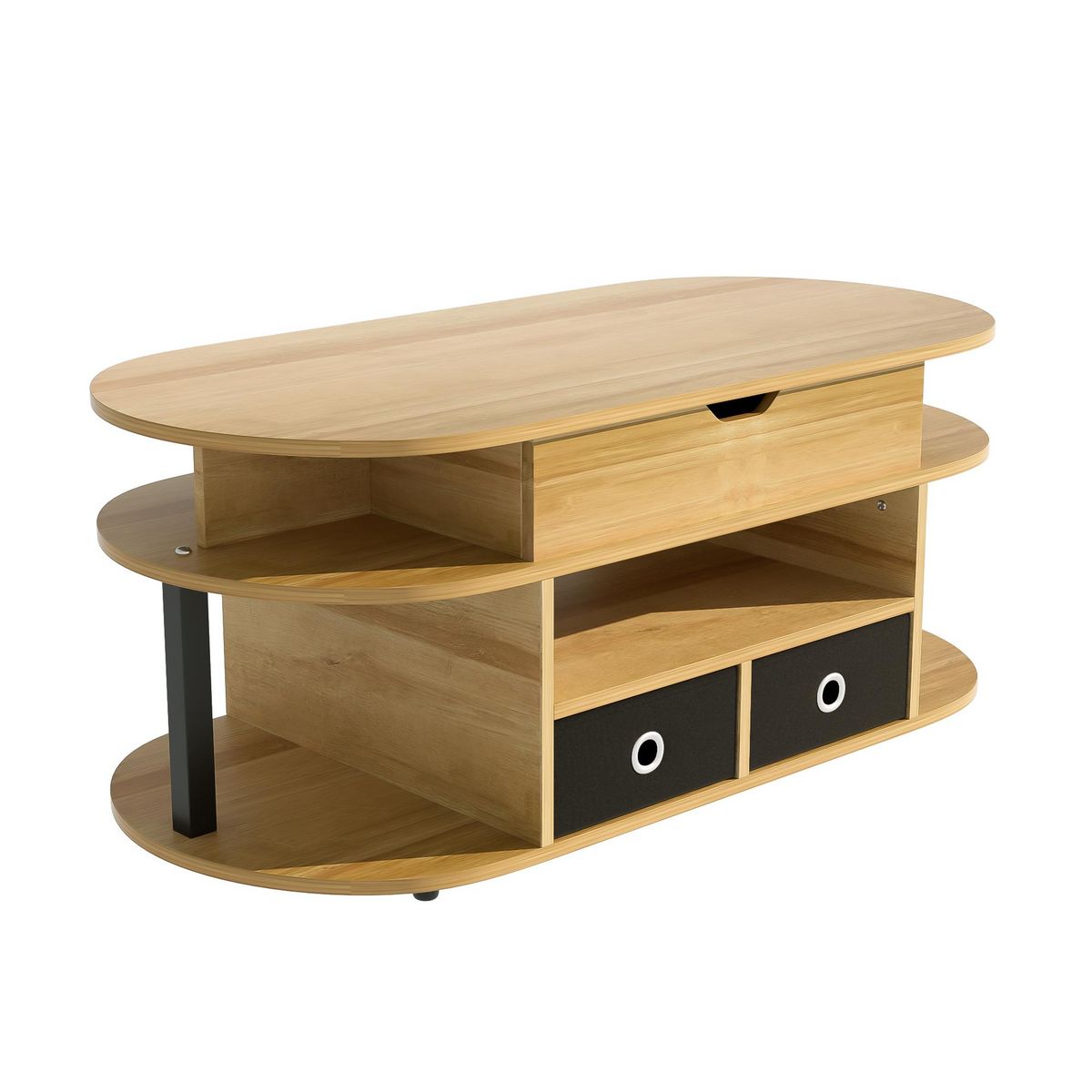 MERAX Table Basse Avec 2 Tiroirs Et Bureau Relevable
