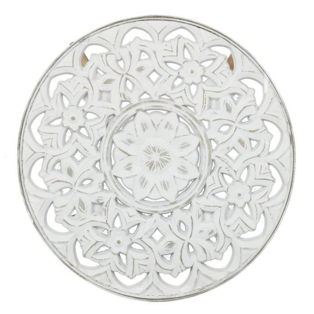 Paris Prix Table Basse Design  Arabesque  50cm Blanc & Beige