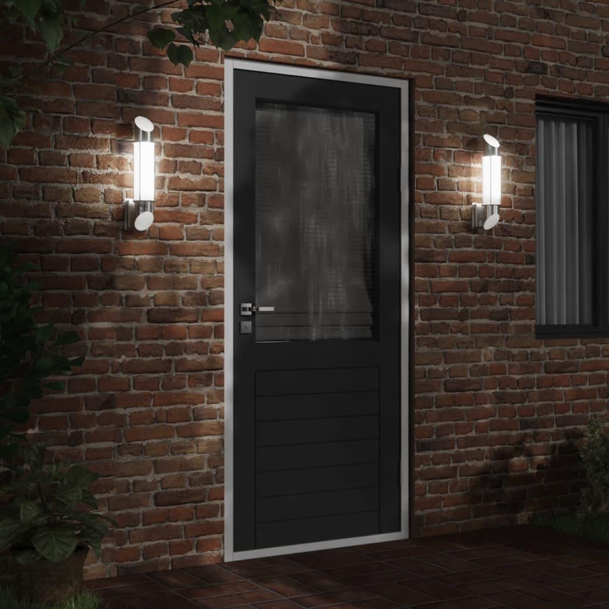 Voir la diapositive 3 : VIDAXL Appliques murales d'exterieur 2pcs argente acier inoxydable