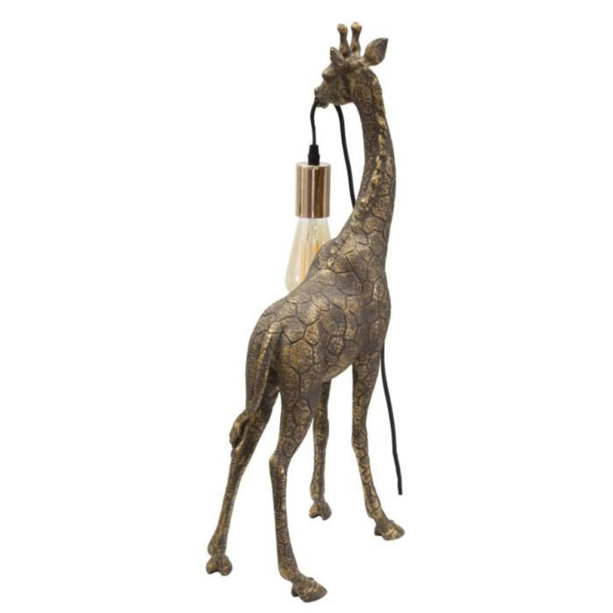 Paris Prix Lampe à Poser en Résine  Girafe  60cm Or Foncé