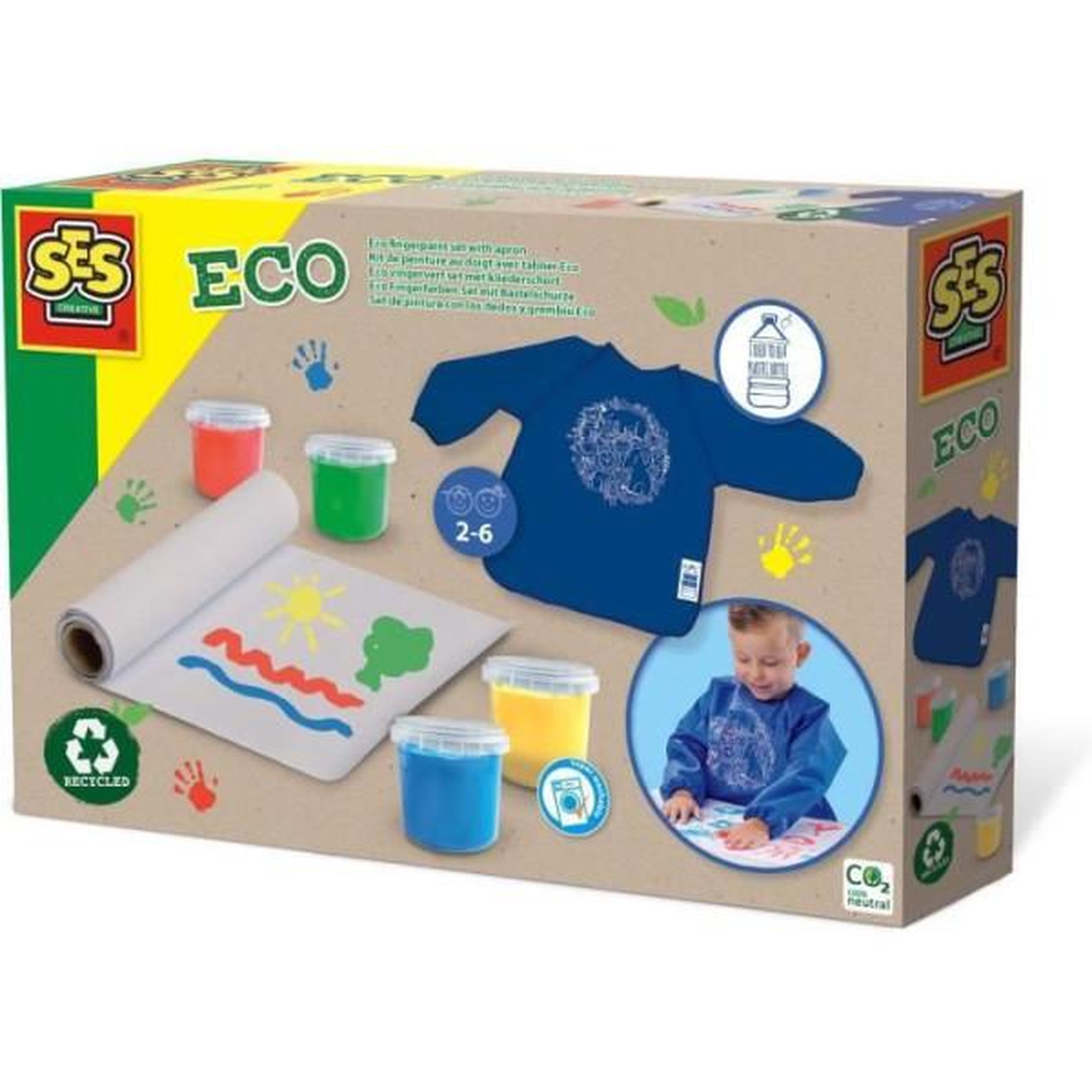 SES Creative Kit de peinture au doigt SES CREATIVE Eco - 100% recyclé pour bébé