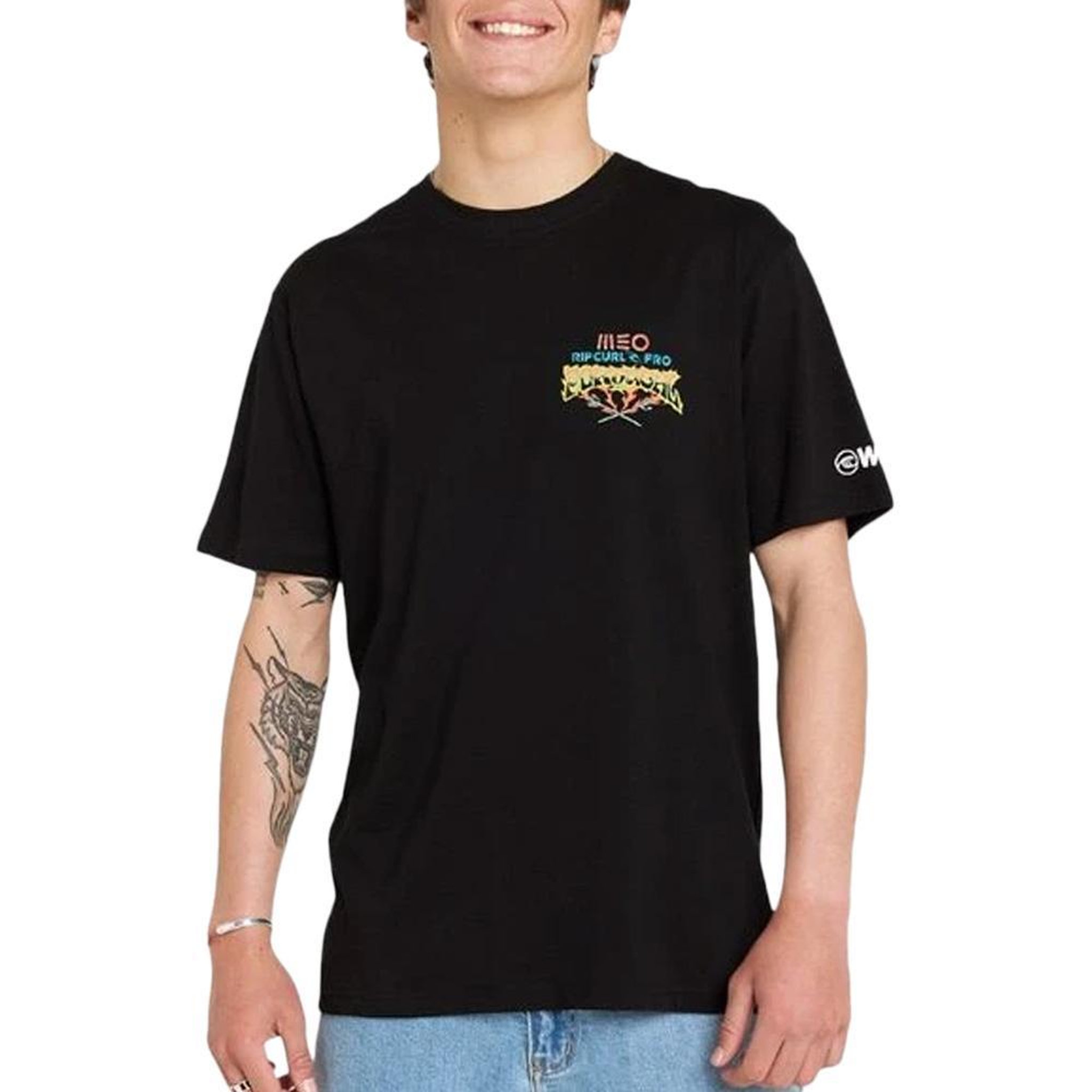 Rip Curl T-Shirt Noir Homme Rip Curl Meo. Coloris disponibles : Noir