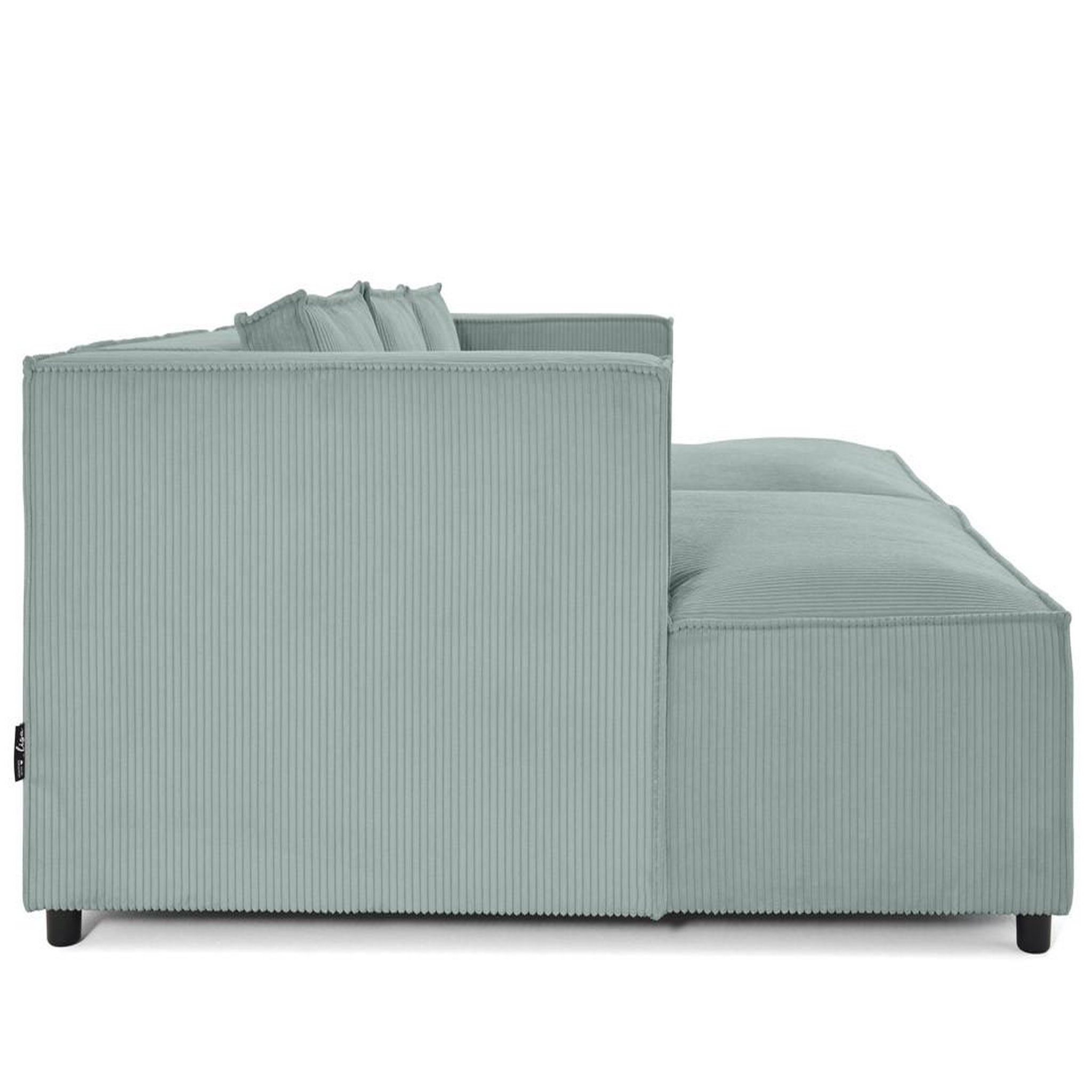 Voir la diapositive 5 : LISA DESIGN Stella - canapé droit 3 places avec double méridienne - assise profonde - en velours côtelé