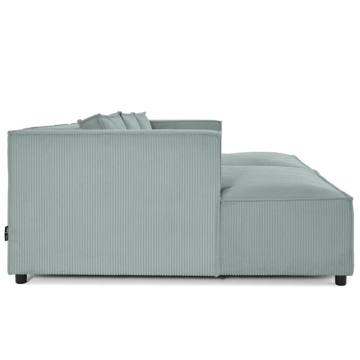 LISA DESIGN Stella - canapé droit 3 places avec double méridienne - assise profonde - en velours côtelé