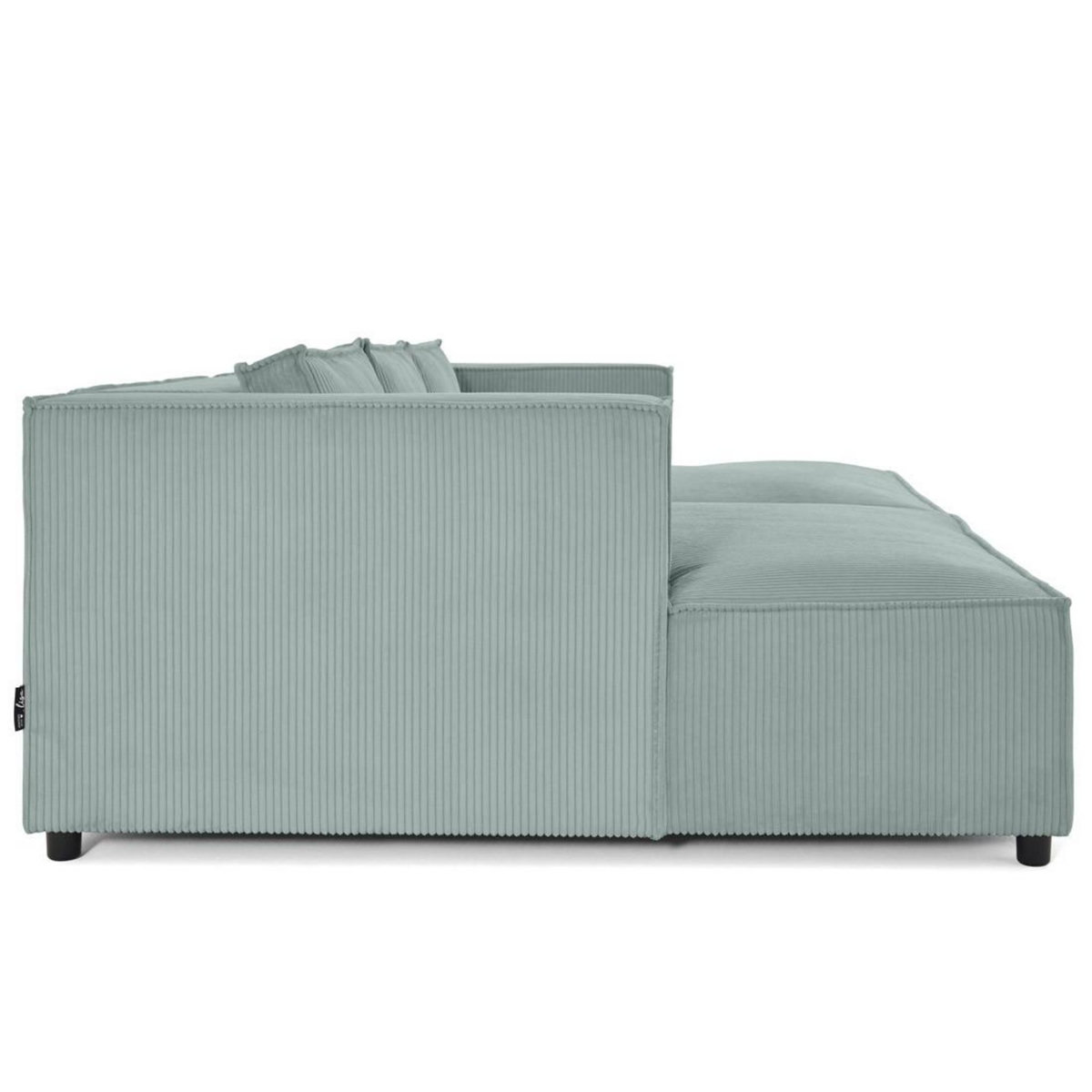 LISA DESIGN Stella - canapé droit 3 places avec double méridienne - assise profonde - en velours côtelé