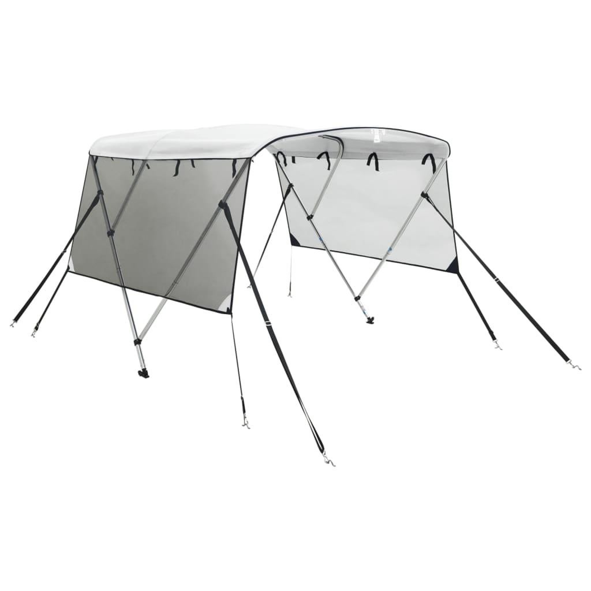 Voir la diapositive 2 : VIDAXL Toit bimini a 3 arceaux parois en maille 183x(154-167)x137 cm