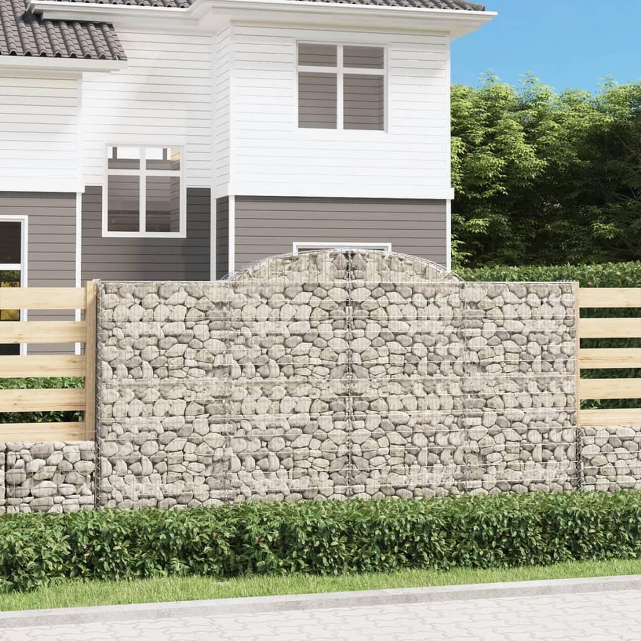 VIDAXL Paniers a gabions arques 4 pcs 300x50x160/180 cm fer galvanise