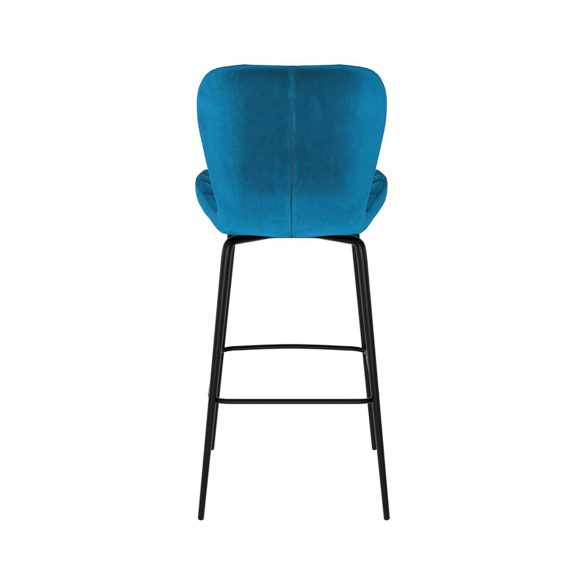 Rendez vous déco Lot de 2 chaises de bar 75 cm en velours bleu-Mazzia