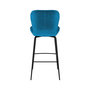 Voir la diapositive 6 : Rendez vous déco Lot de 2 chaises de bar 75 cm en velours bleu-Mazzia
