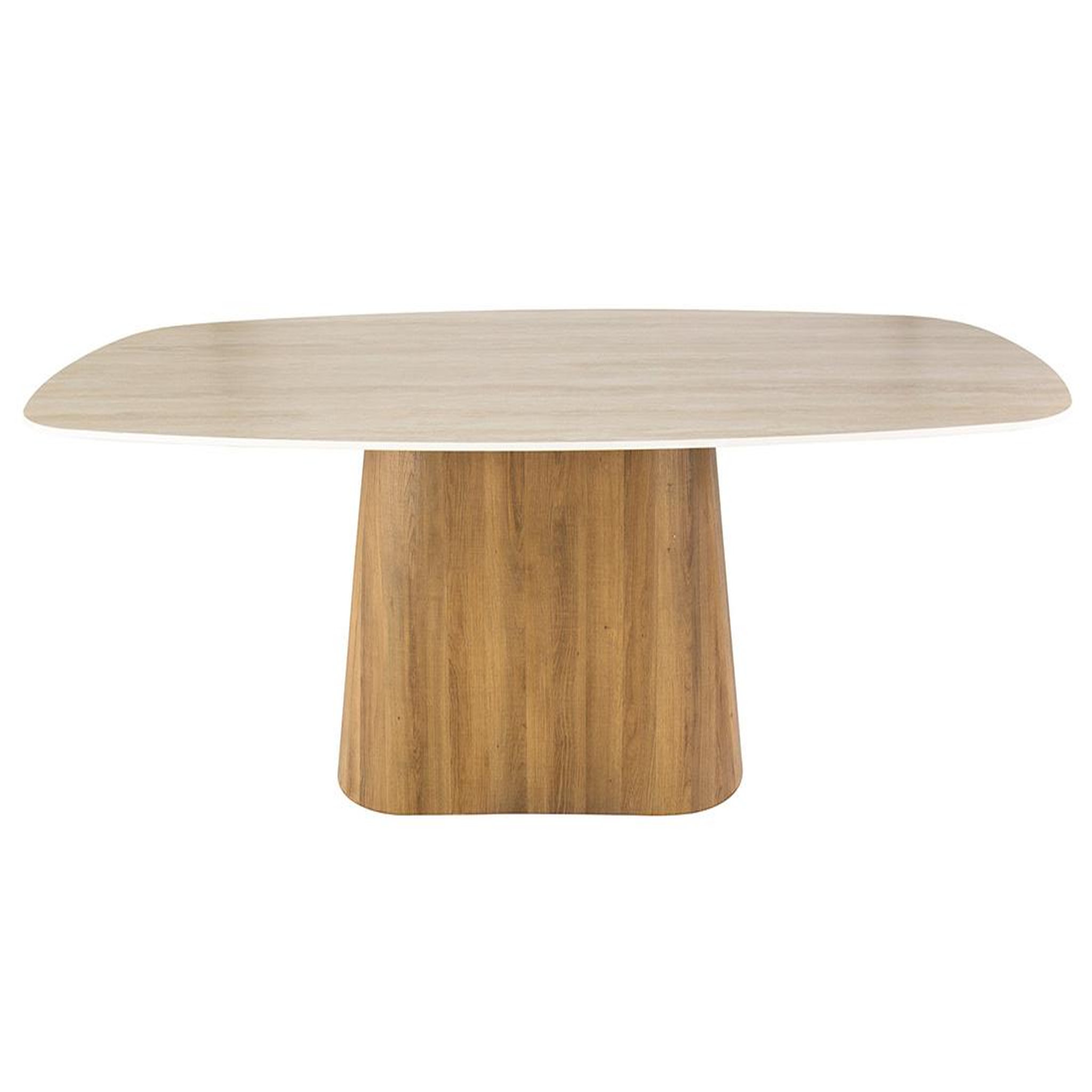 Voir la diapositive 2 : LISA DESIGN Amara - table à manger - plateau effet travertin - 4 à 8 personnes